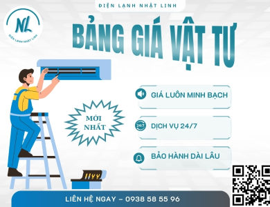 Bảng Giá Vật Tư và lắp đặt máy lạnh Tại Điện Lạnh Nhật Linh