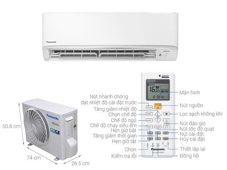 MÁY LẠNH PANASONIC 1HP INVERTER CU/CS-RU9CKH-8D
